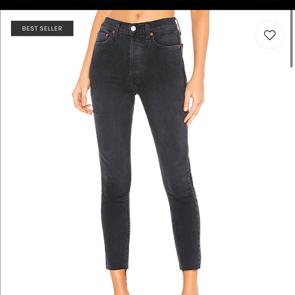 Re/done 90s high rise ankle crop - faded black